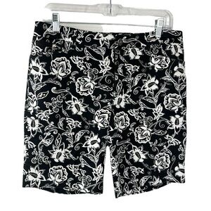 Lauren Ralph Lauren Active Shorts Women's 6 B&W Floral Inseam 8.5" EUC Stretch
